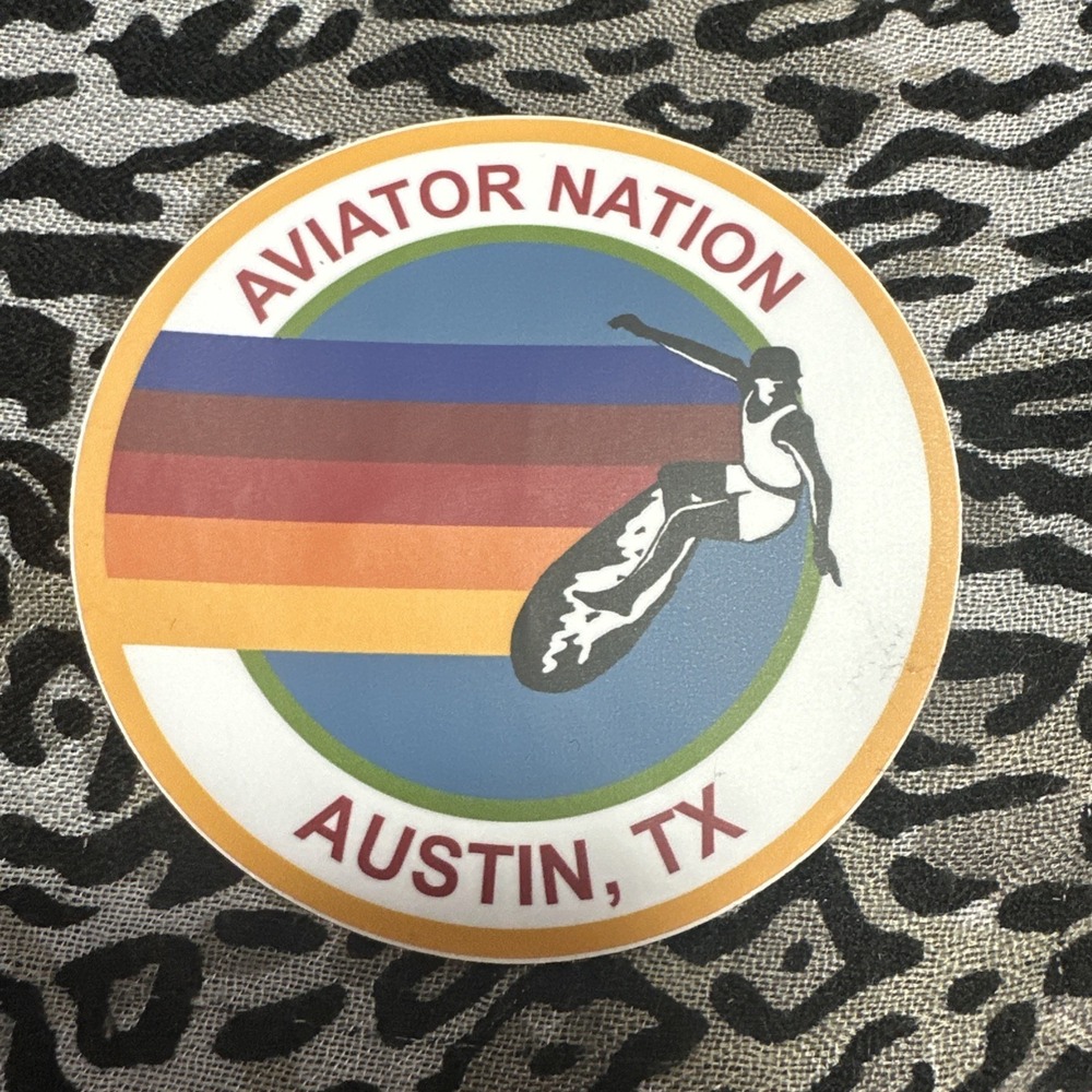 Aviator Nation Sticker Austin Texas! Decal Sticker Surf- Skate Surfing